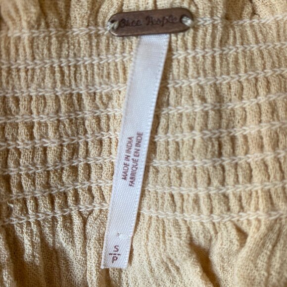 Free People Strapless Top Ruffle Gauzy Boho Festival Crop Coastal Coachella Sz S - Picture 9 of 12